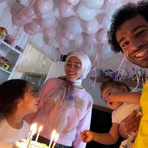 احتفال ماجي صادق ومحمد صلاح بعيد ميلاد ابنتهما مكة